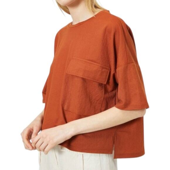 KOTON Orange Terracotta Crop Tshirt XLarge NWT - Picture 2 of 5